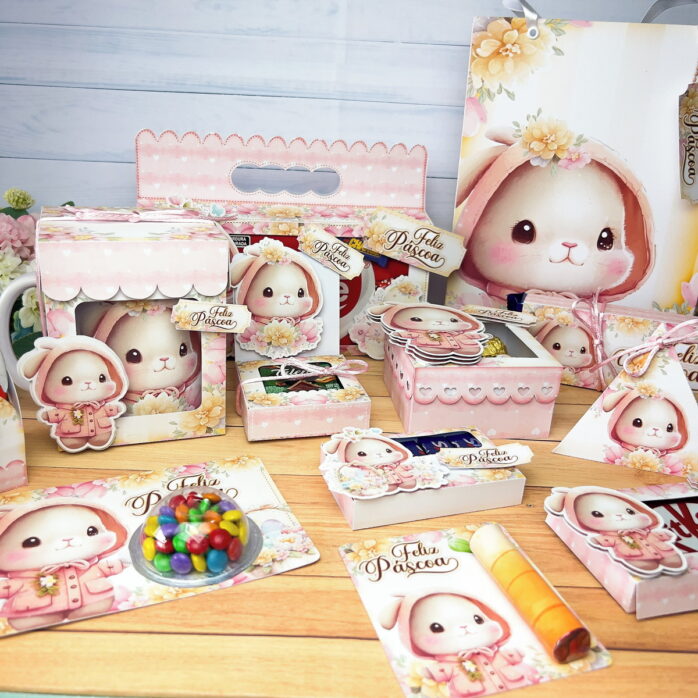 Caixinhas Personalizadas Páscoa Menina - Arquivo Digital