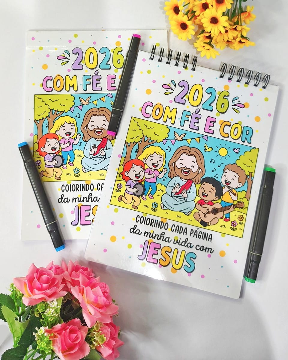 Calendário Cristão de Colorir 2026 para Imprimir em Casa 2 Calendário Cristão de Colorir 2026 para Imprimir em Casa - Imagem 2