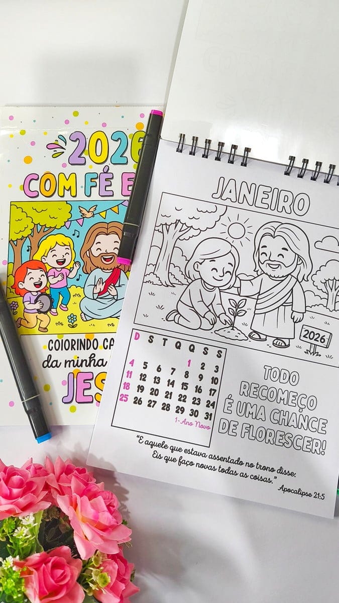 Calendário Cristão de Colorir 2026 para Imprimir em Casa 4 Calendário Cristão de Colorir 2026 para Imprimir em Casa - Imagem 4