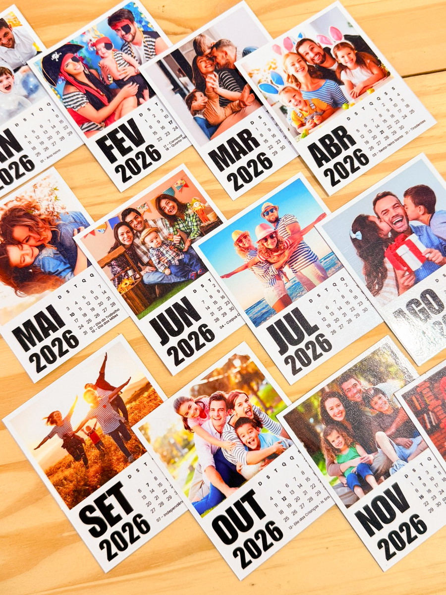 Calendário Polaroid 2026 Digital Natalino para Personalizar 2 Calendário Polaroid 2026 Digital Natalino para Personalizar - Imagem 2