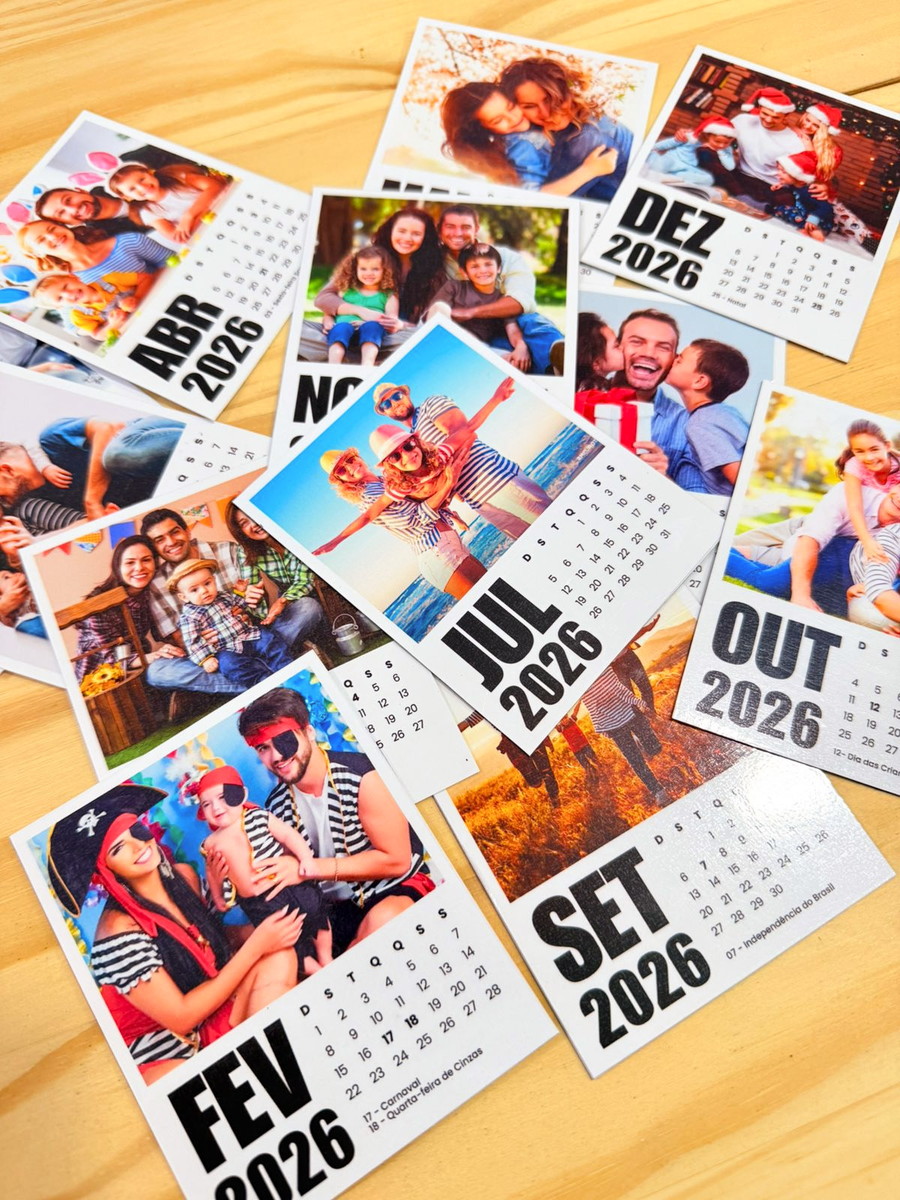 Calendário Polaroid 2026 Digital Natalino para Personalizar 3 Calendário Polaroid 2026 Digital Natalino para Personalizar - Imagem 3