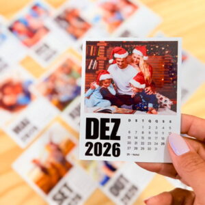 Calendário Polaroid 2026 Digital Natalino para Personalizar