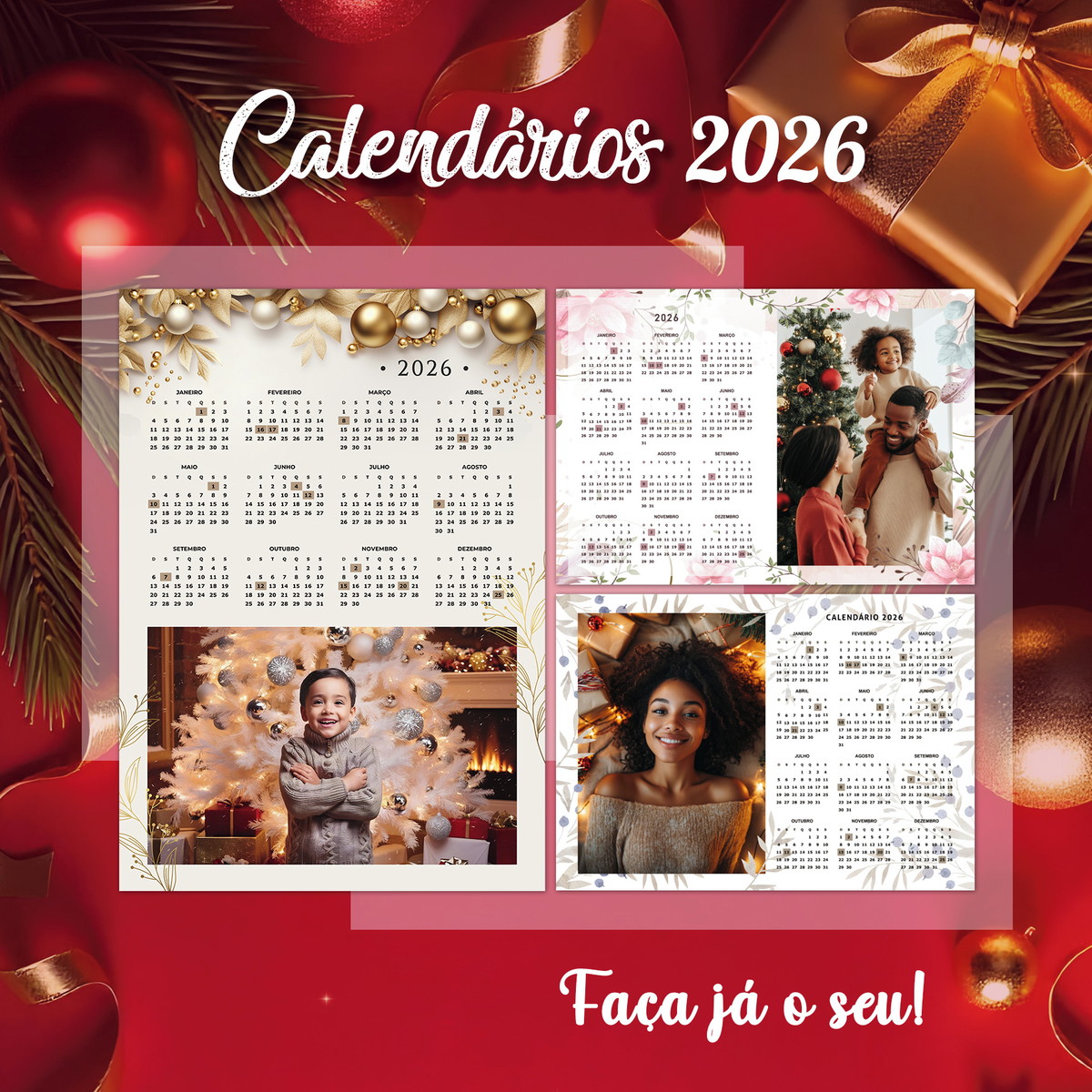 30 Modelos de Calendário 2026 Editável com Fotos 4 30 Modelos de Calendário 2026 Editável com Fotos - Imagem 4