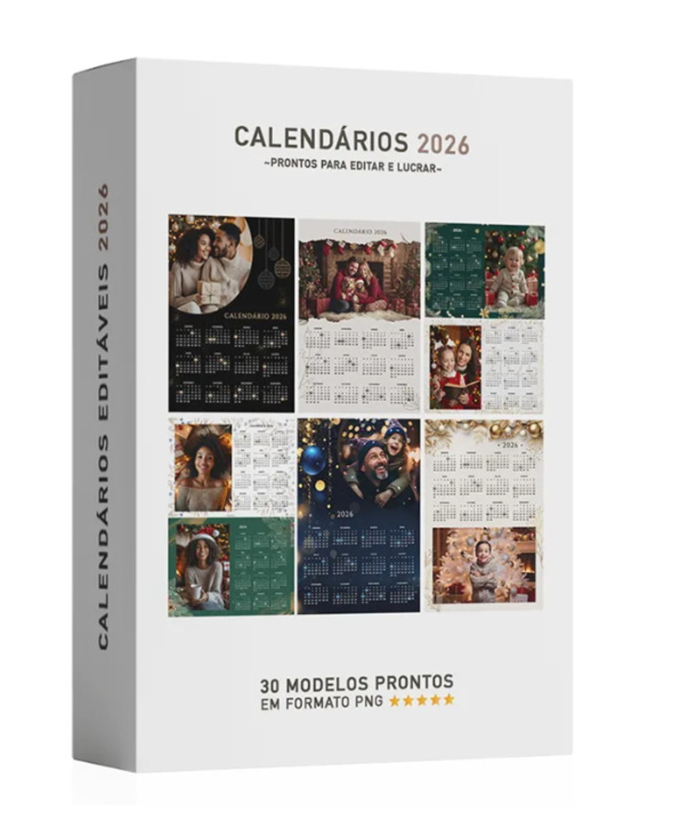 30 Modelos de Calendário 2026 Editável com Fotos 1 30 Modelos de Calendário 2026 Editável com Fotos