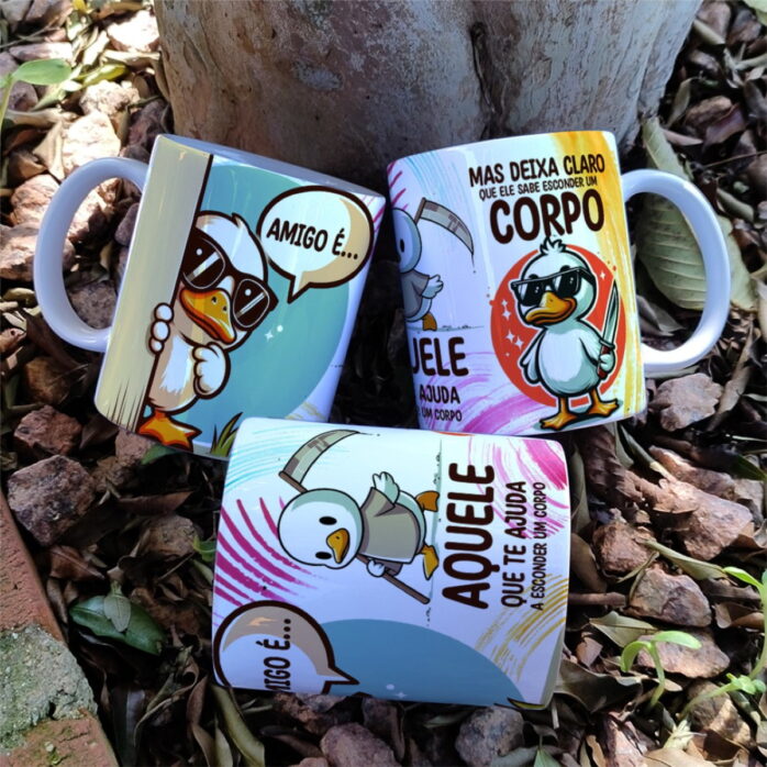 Caneca Amigo Pato da Vida - Png e Corel