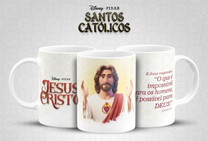 Caneca Santinhos Católicos Pixar