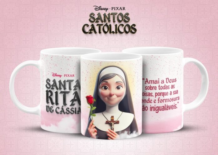 Caneca Santinhos Católicos Pixar