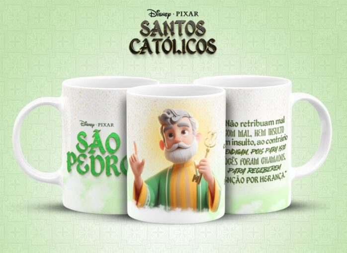 Caneca Santinhos Católicos Pixar