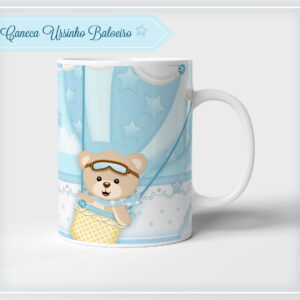 Arte Digital Caneca Ursinho Baloeiro Festa Infantil 8 caneca ursinho baloeiro arquivo digital