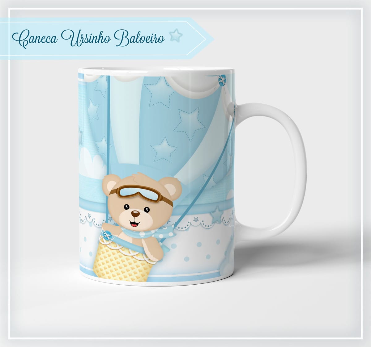 Arte Digital Caneca Ursinho Baloeiro Festa Infantil 1 Arte Digital Caneca Ursinho Baloeiro Festa Infantil