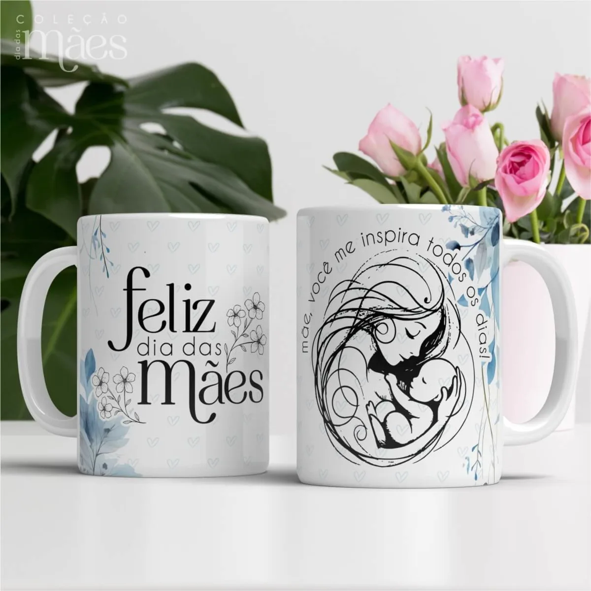 Canecas sem Foto Dia das Mães 2 Canecas sem Foto Dia das Mães