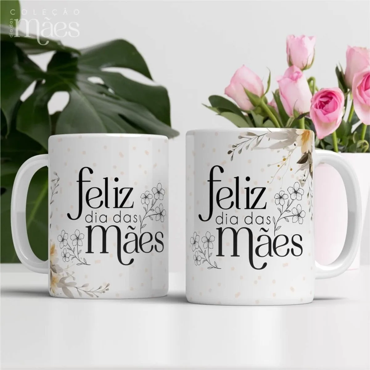Canecas sem Foto Dia das Mães 3 Canecas sem Foto Dia das Mães