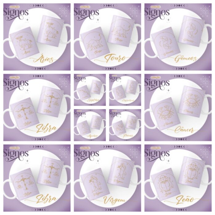 Canecas Signos Lilás