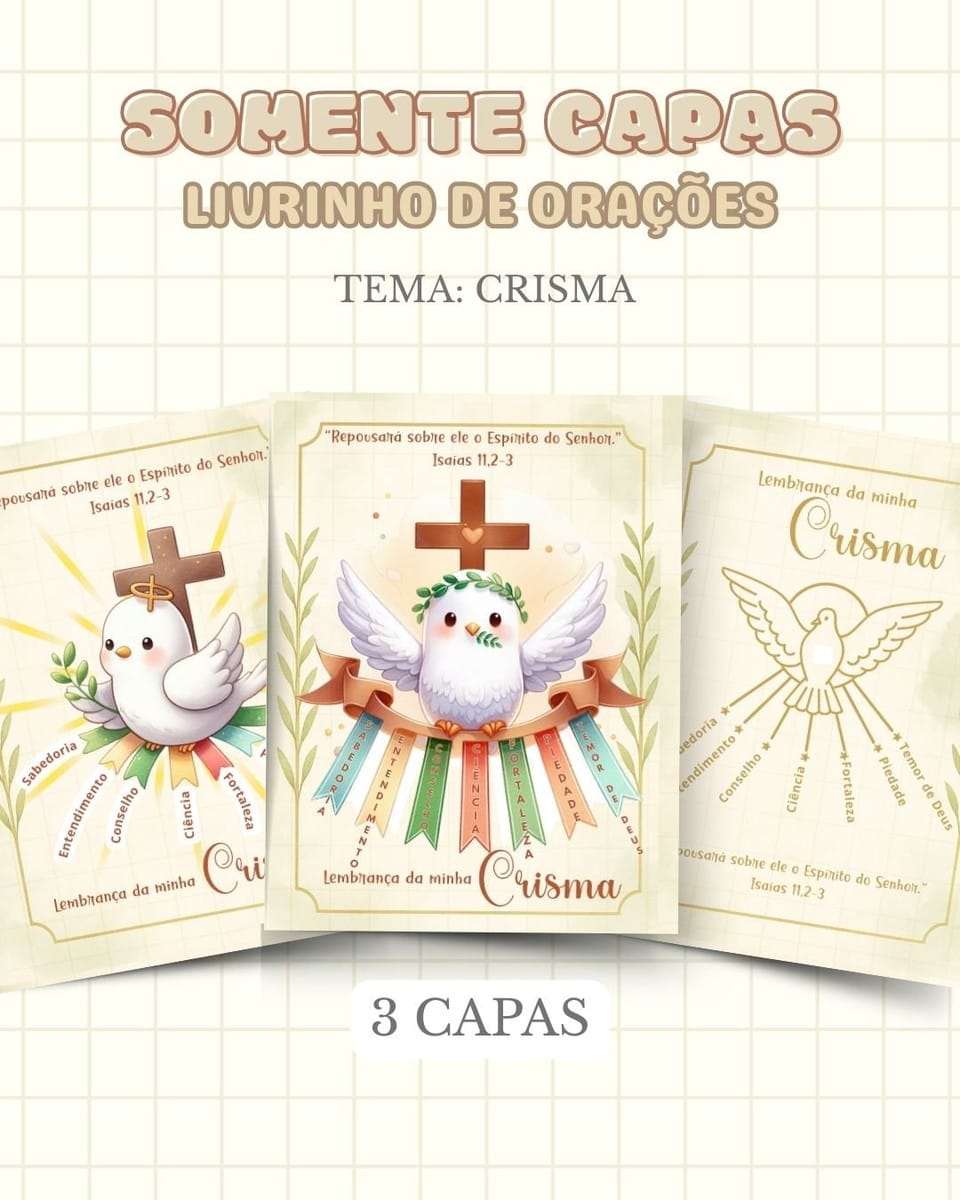 Capas de Crisma em Arquivo Digital para Personalizar 1 Capas de Crisma em Arquivo Digital para Personalizar
