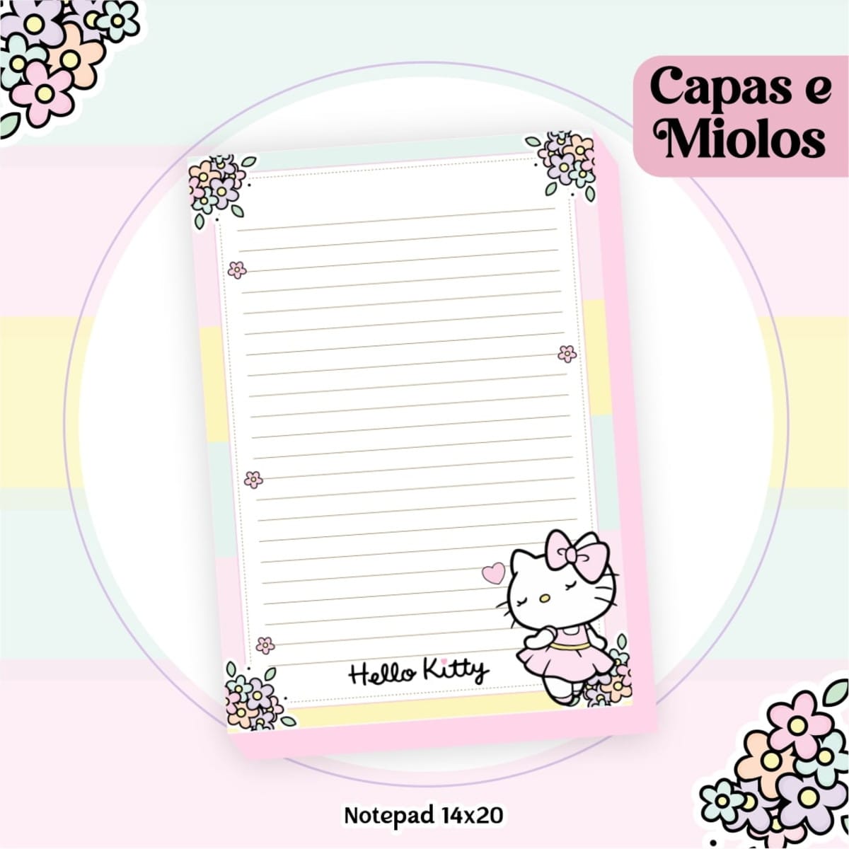 Kit Digital Hello Kitty com Capas e Miolos para Agenda 4 Kit Digital Hello Kitty com Capas e Miolos para Agenda - Imagem 4