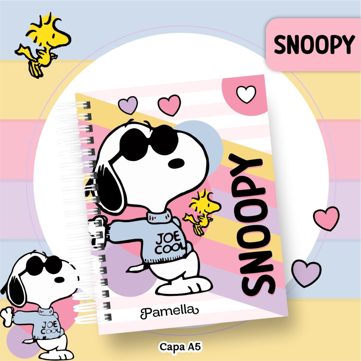 Kit Digital Capas e Miolos Snoopy Rosa para Imprimir 2 Kit Digital Capas e Miolos Snoopy Rosa para Imprimir - Imagem 2