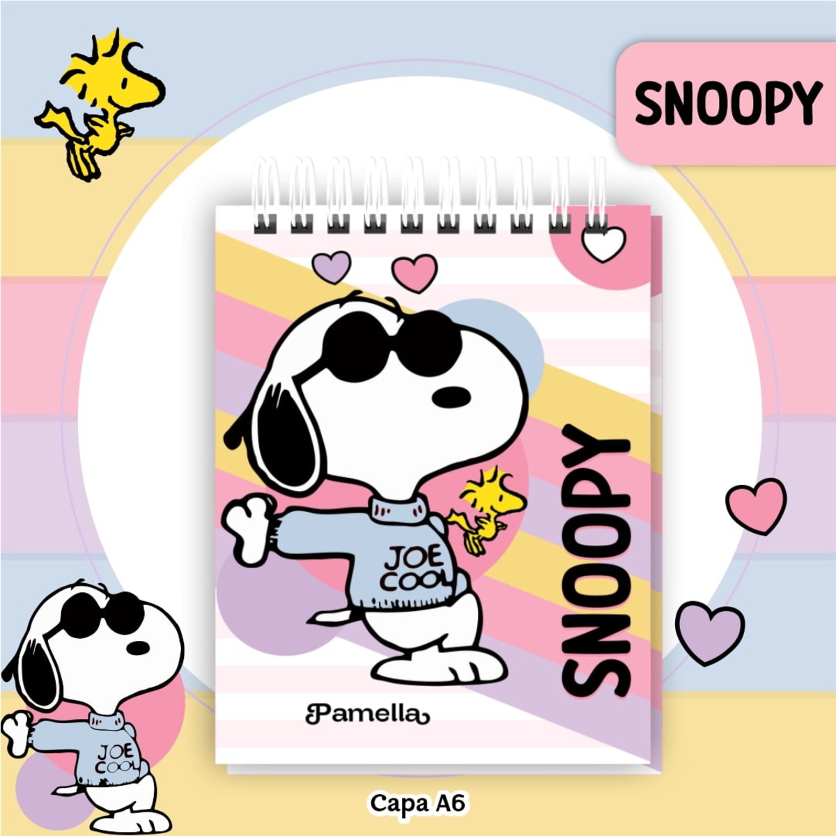 Kit Digital Capas e Miolos Snoopy Rosa para Imprimir 3 Kit Digital Capas e Miolos Snoopy Rosa para Imprimir - Imagem 3