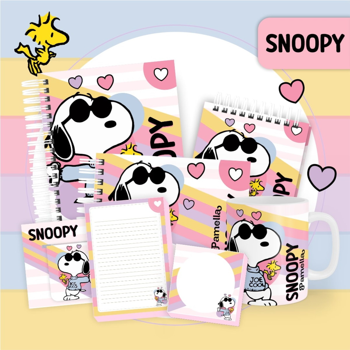 Kit Digital Capas e Miolos Snoopy Rosa para Imprimir 1 Kit Digital Capas e Miolos Snoopy Rosa para Imprimir