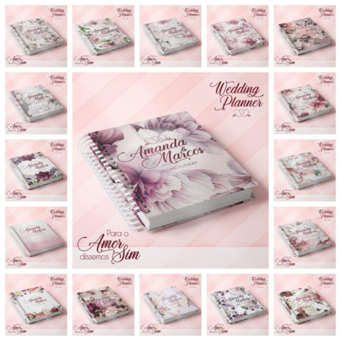 Capas Florais Planner Noiva