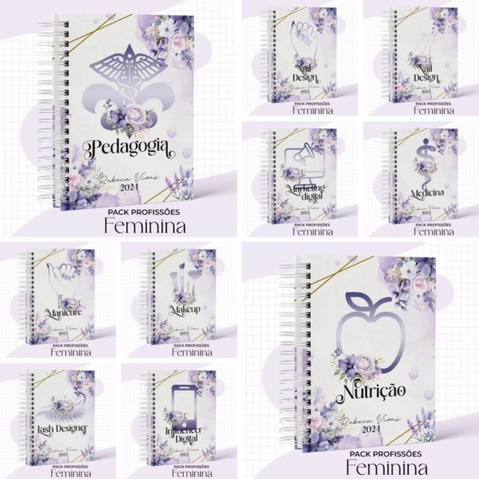 Capas Profissões Feminina Lilás