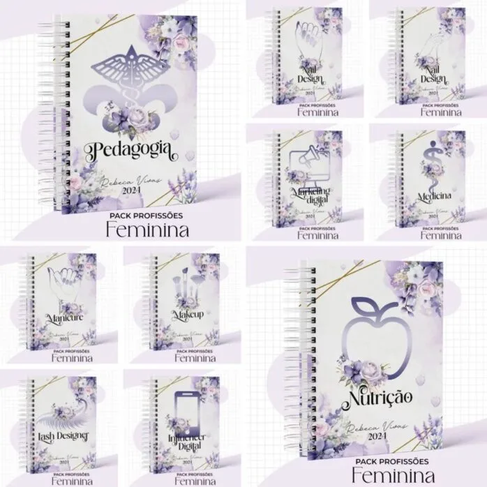 Capas Profissões Feminina Lilás