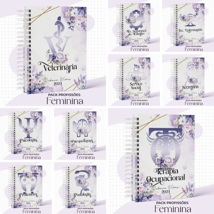 Capas Profissões Feminina Lilás