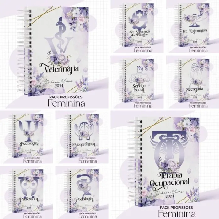 Capas Profissões Feminina Lilás