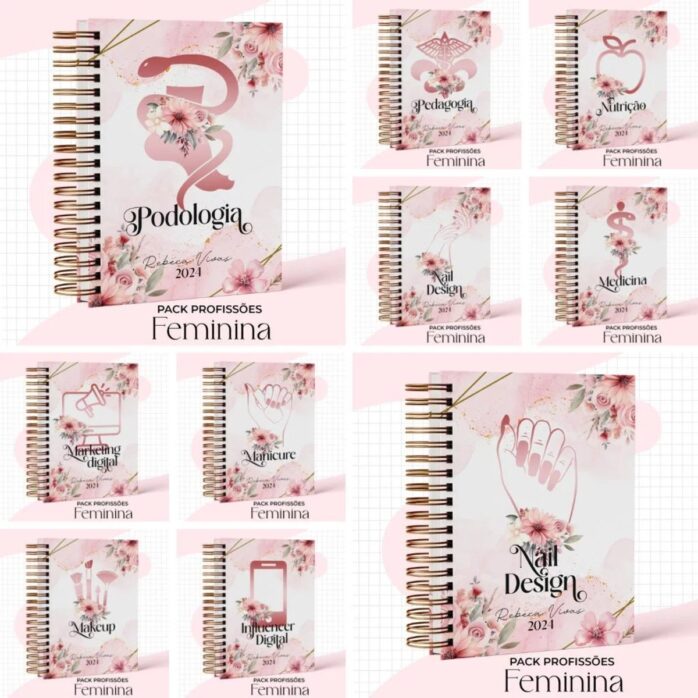 Capas Profissões Feminina Rosa