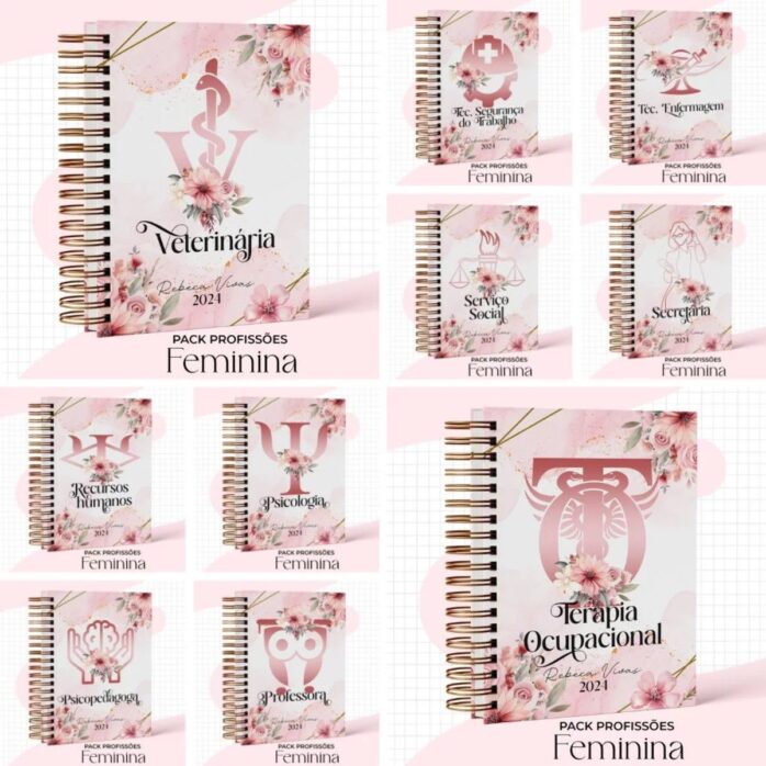 Capas Profissões Feminina Rosa