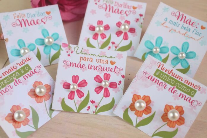Card Brincos Flor Dia das Mães