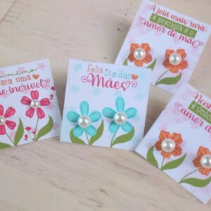 Card Brincos Flor Dia das Mães