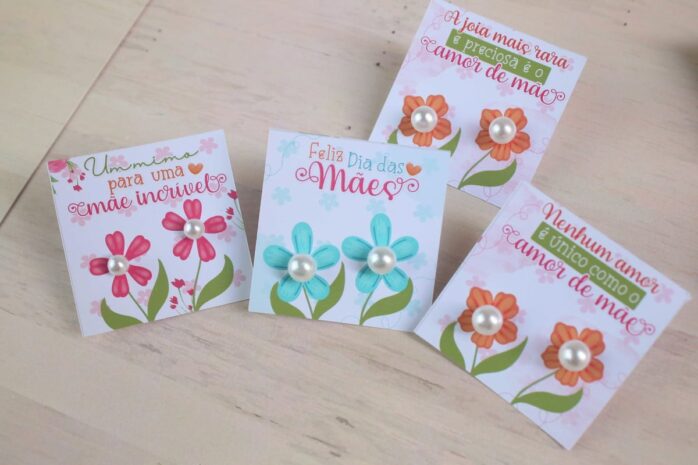 Card Brincos Flor Dia das Mães