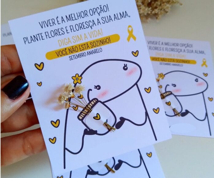 Card Flor Setembro Amarelo