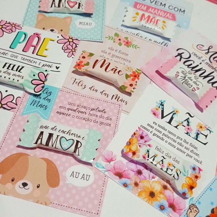 Cards e Balinhas Dia das Mães