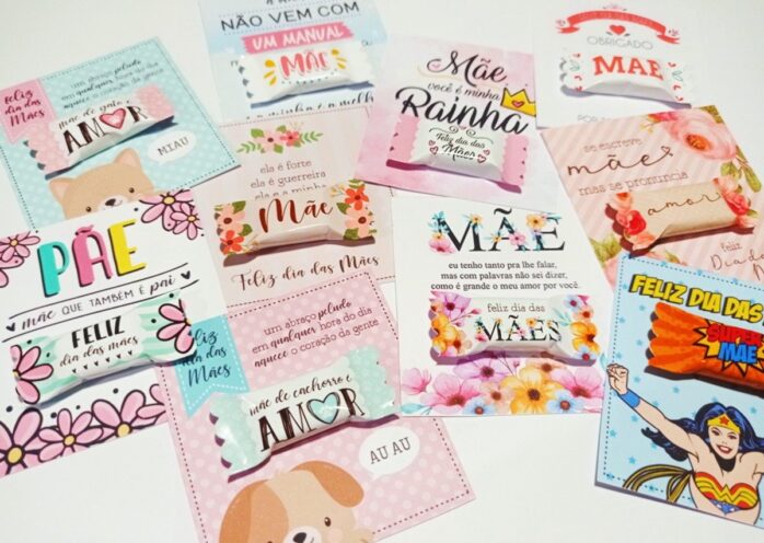 Cards e Balinhas Dia das Mães