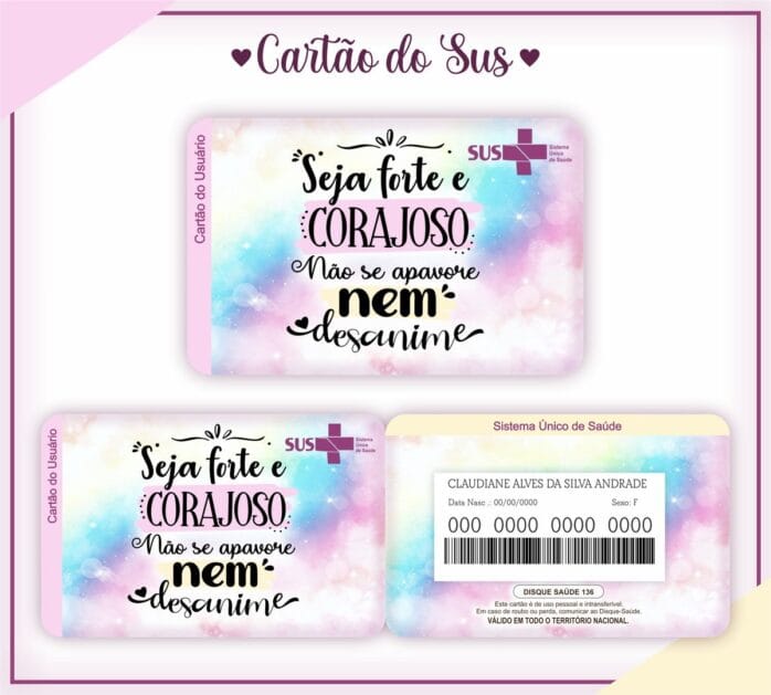 Cartão Personalizado SUS Adulto Feminino
