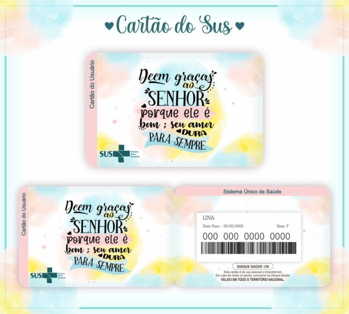Cartão Personalizado SUS Adulto Feminino