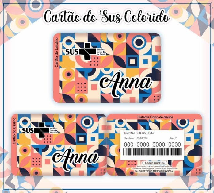 Cartão Personalizado SUS Adulto Feminino