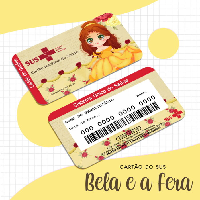 Cartão Sus A Bela e a Fera
