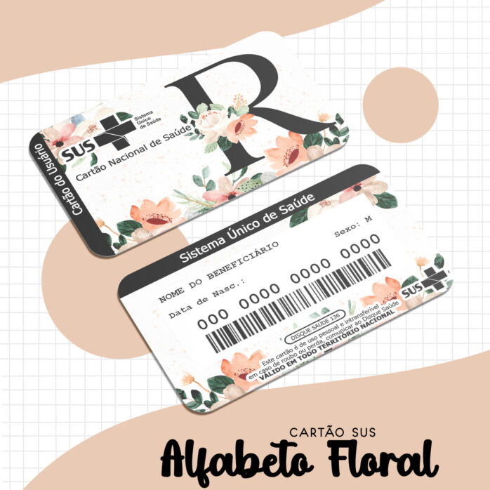 Cartão Sus Adulto Alfabeto Floral