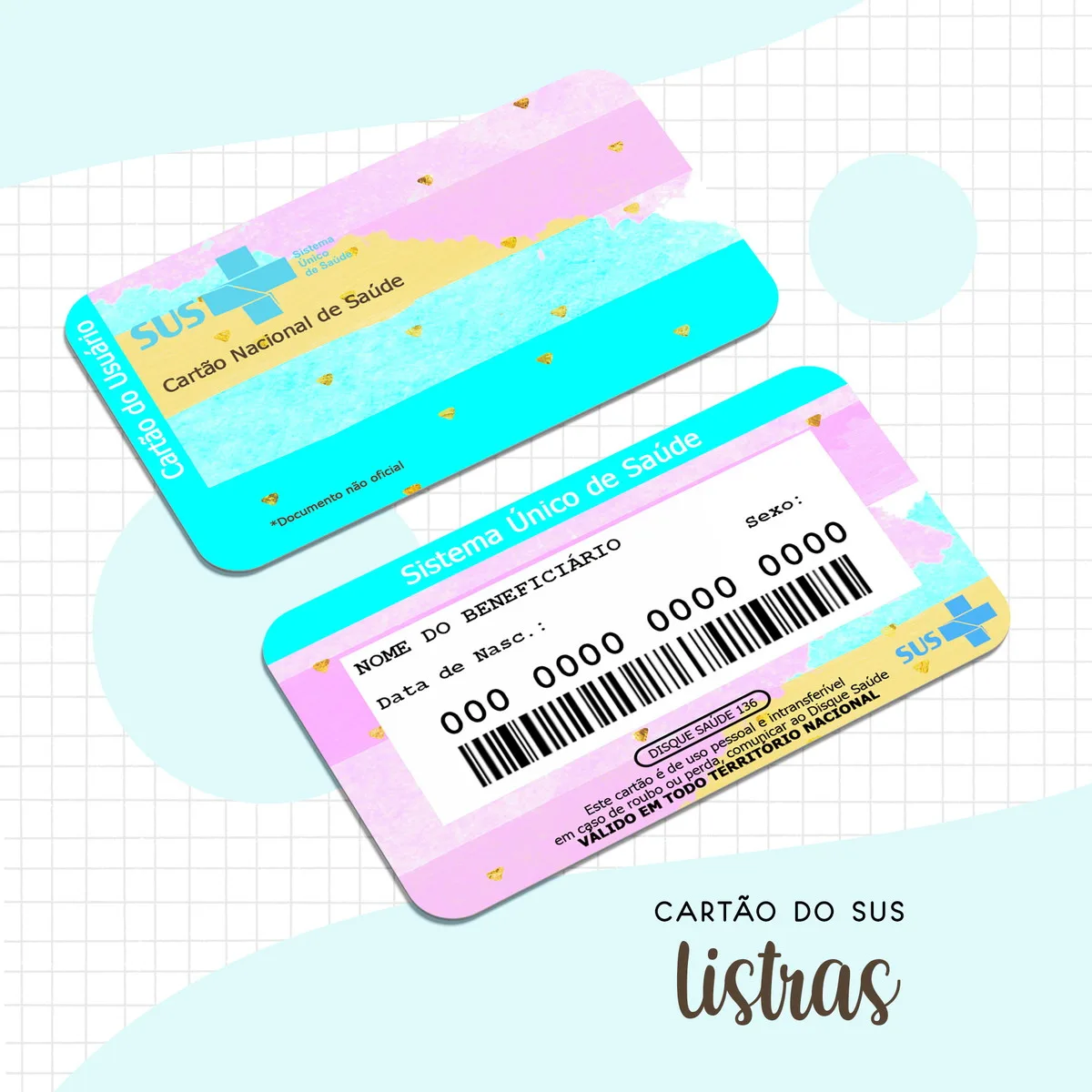 Cartão Sus Adulto Listras Feminino