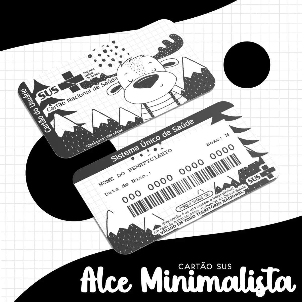 Cartão Sus Alce Minimalista 1 Cartão Sus Alce Minimalista