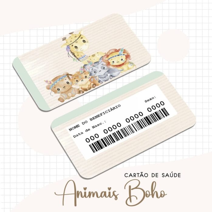 Cartão Sus Animais Boho