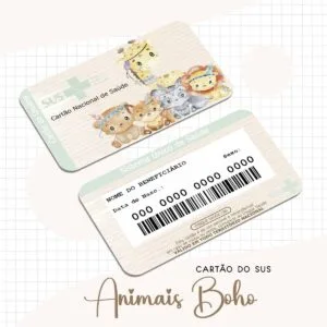 Cartão Sus Animais Boho 21 Cartão Sus Animais Boho