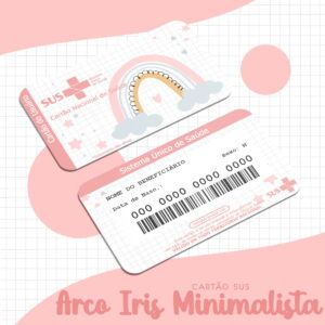 Cartão Sus Arco Íris Minimalista Menina