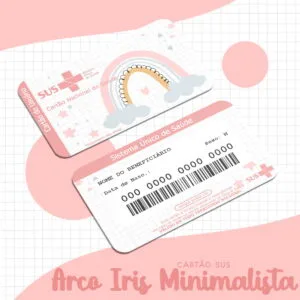 Cartão Sus Arco Íris Minimalista Menina 19 Cartão Sus Arco Íris Minimalista Menina