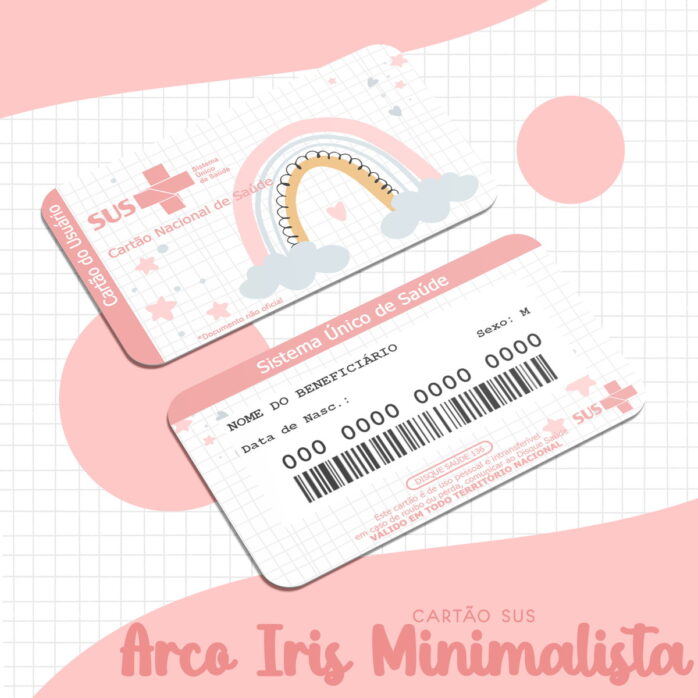 Cartão Sus Arco Íris Minimalista Menina