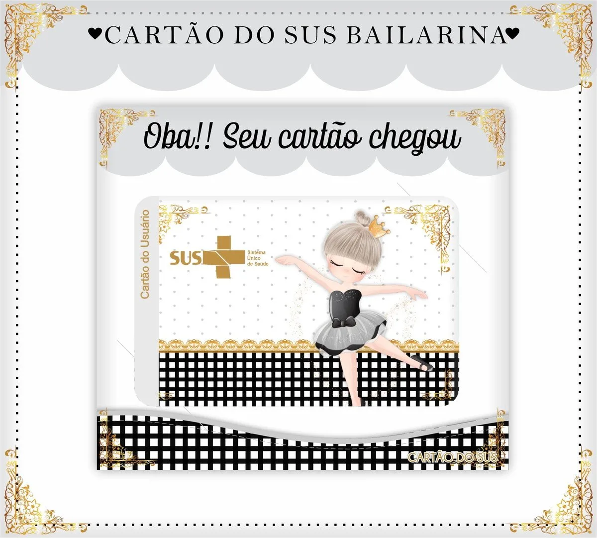 Cartão Sus Bailarina Black 2 Cartão Sus Bailarina Black