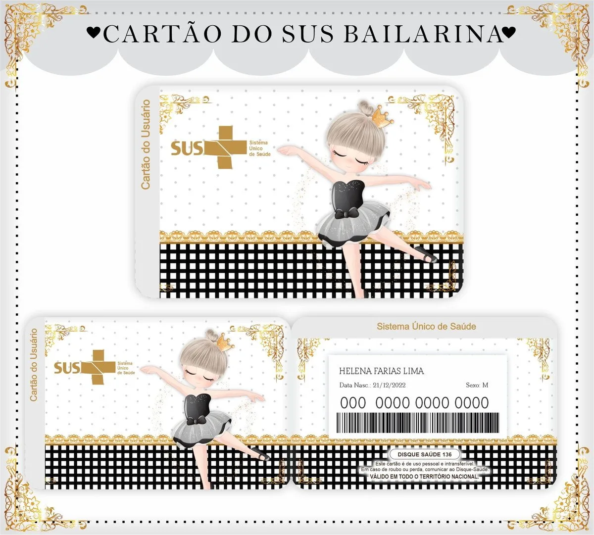 Cartão Sus Bailarina Black 1 Cartão Sus Bailarina Black