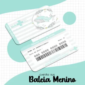 Cartão Sus Baleia Menino 22 Cartão Sus Baleia Menino